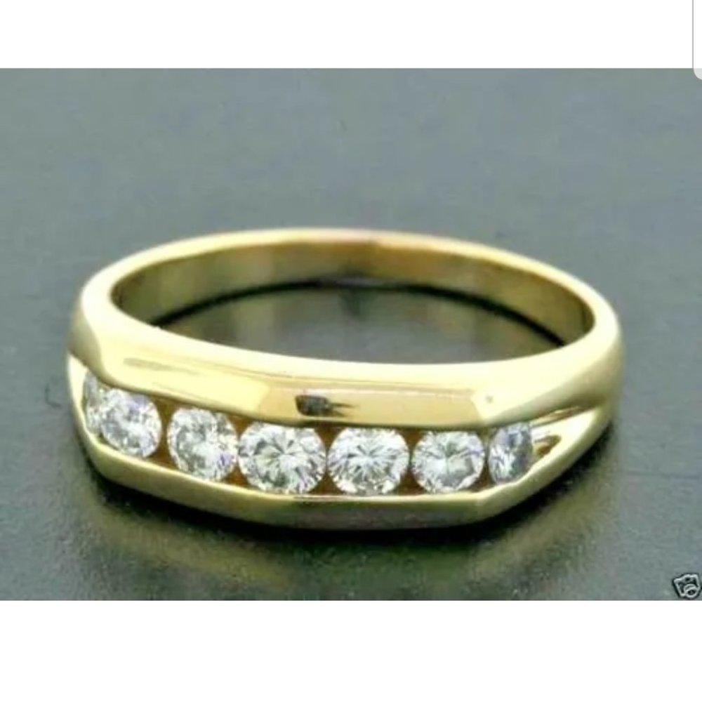 HEAVY VINTAGE ESTATE MAYORS BIRKS 18K GOLD ROUND DIAMOND MEN'S WEDDING RING BAND